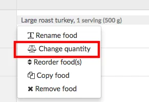 change quantity